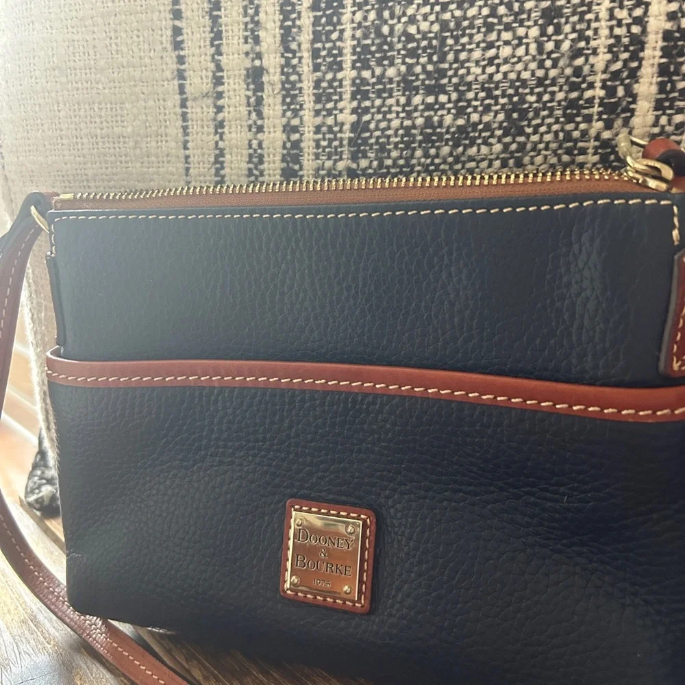 Dooney & Bourke Navy and Brown Ginger Large Crossbody Bag - Picture 2 of 7